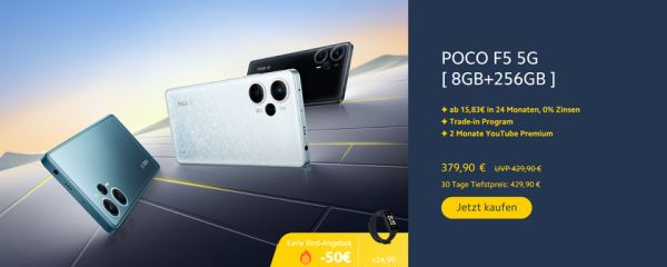 <br />
							POCO F5 на Snapdragon 7+ Gen 2 поступил в продажу в Европе по официальной цене от €430, но со скидками и подарками<br />
						