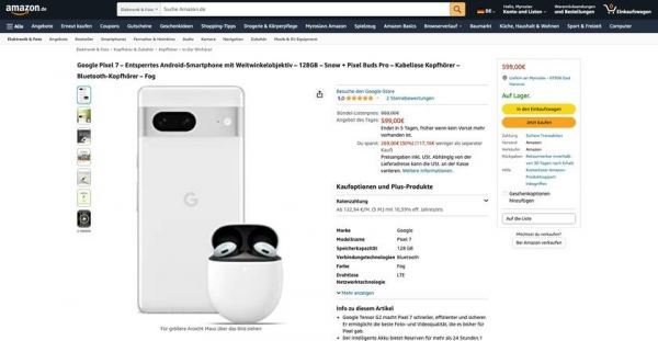 <br />
							Вместе дешевле: флагманский смартфон Pixel 7 и TWS-наушники Pixel Buds Pro продают на Amazon со скидкой 269 евро<br />
						